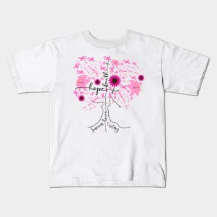 Breast Cancer Awareness Pink Ribbon Tree Kids T-Shirt